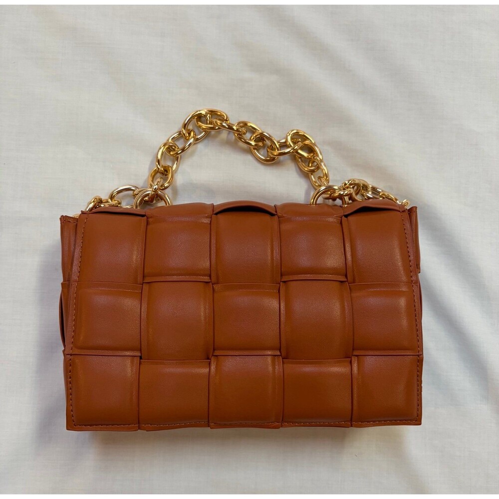 NWT Urban Expressions Vegan Leather Cognac Brown Crossbody Bag